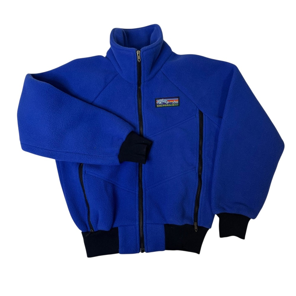Vtg‎ Denali Fleece Jacket Full Zip Blue Bomber Coat Womens Small Ski Snowboard